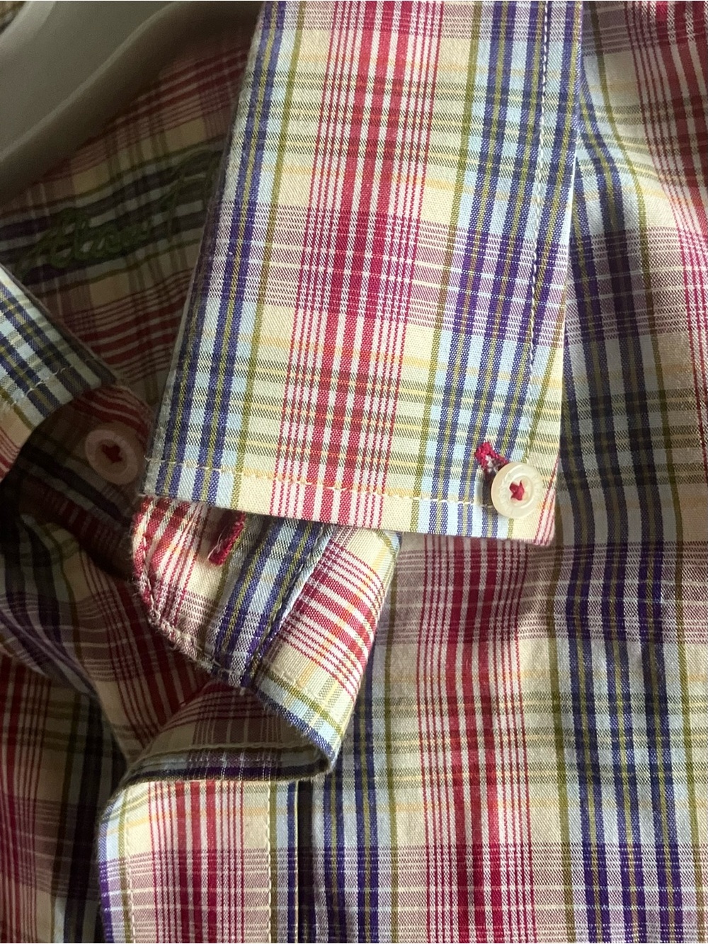 Alan Flusser Colorful plaid long sleeve cotton shirt. XL😎